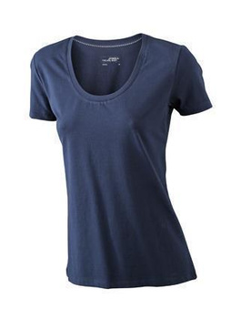 Damen Stretch Round T-Shirt ~ navy S