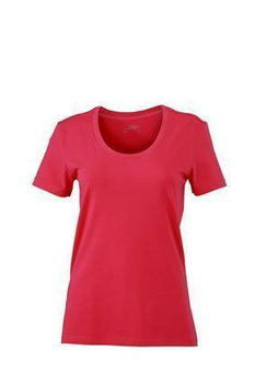 Damen Stretch Round T-Shirt ~ pink S