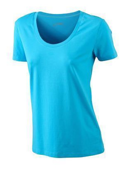 Damen Stretch Round T-Shirt ~ trkis XL