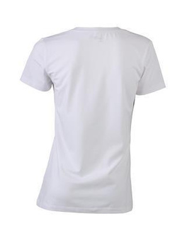 Damen Stretch Round T-Shirt ~ wei XL