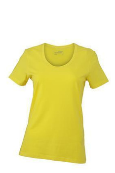 Damen Stretch Round T-Shirt ~ gelb XXL