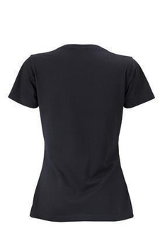 Damen Slim Fit V-Neck T-Shirt ~ schwarz M