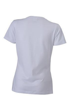 Damen Slim Fit V-Neck T-Shirt ~ wei XL