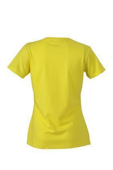 Damen Slim Fit V-Neck T-Shirt ~ gelb L