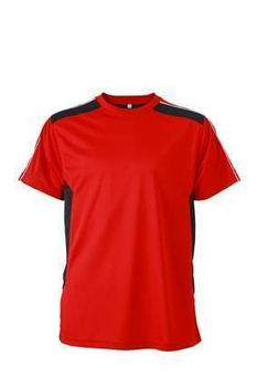 Funktions T-Shirt von James&Nicholson ~ rot/schwarz 4XL