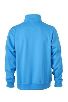 Arbeits Sweatshirt mit Zip ~ wasserblau XS