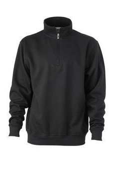 Arbeits Sweatshirt mit Zip ~ schwarz XL