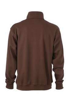 Arbeits Sweatshirt mit Zip ~ braun XL