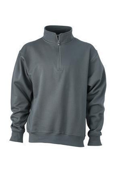 Arbeits Sweatshirt mit Zip ~ carbon M