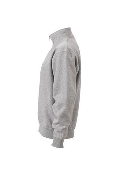 Arbeits Sweatshirt mit Zip ~ grau-heather XS