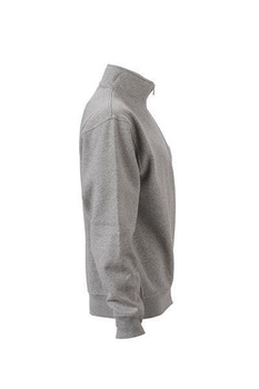 Arbeits Sweatshirt mit Zip ~ grau-heather 4XL