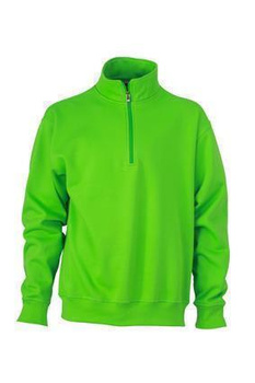 Arbeits Sweatshirt mit Zip ~ lime-grn XL