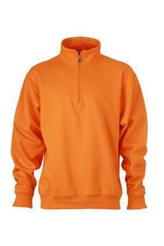 Arbeits Sweatshirt mit Zip ~ orange XL