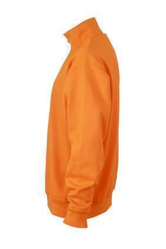 Arbeits Sweatshirt mit Zip ~ orange XL