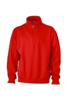 Arbeits Sweatshirt mit Zip ~ rot XS