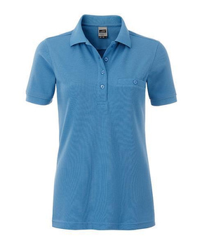 Damen Arbeits-Poloshirt mit Brusttasche ~ wasserblau XXL