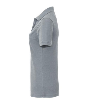 Damen Arbeits-Poloshirt mit Brusttasche ~ grau-heather 4XL