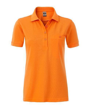Damen Arbeits-Poloshirt mit Brusttasche ~ orange M