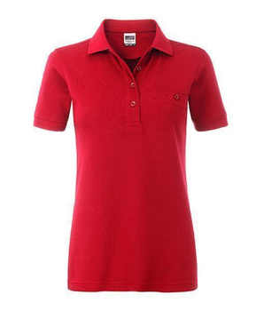 Damen Arbeits-Poloshirt mit Brusttasche ~ rot 3XL