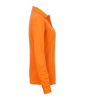 Damen Arbeits Langarm Poloshirt mit Brusttasche ~ orange S