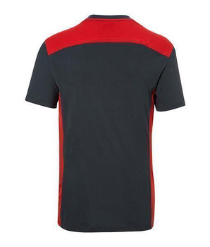 Herren Arbeits T-Shirt mit Kontrast Level 2 ~ carbon/rot XL