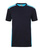 Herren Arbeits T-Shirt mit Kontrast Level 2 ~ navy/trkis XL