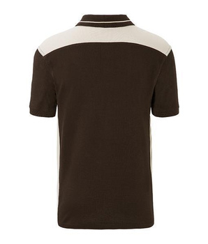 Herren Arbeits Poloshirt mit Kontrast Level 2 ~ braun/steingrau S