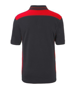 Herren Arbeits Poloshirt mit Kontrast Level 2 ~ carbon/rot 3XL