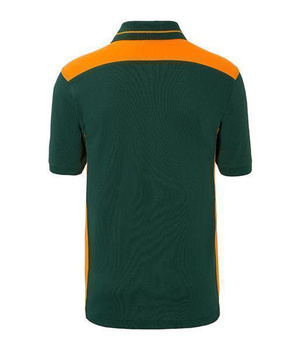 Herren Arbeits Poloshirt mit Kontrast Level 2 ~ dunkelgrn/orange 5XL