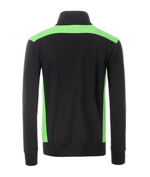 Arbeits Sweatshirt Reiverschluss Level 2 ~ schwarz/lime-grn S