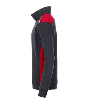 Arbeits Sweatshirt Reiverschluss Level 2 ~ carbon/rot XL