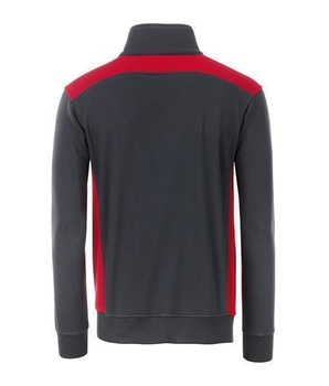 Arbeits Sweatshirt Reiverschluss Level 2 ~ carbon/rot 4XL