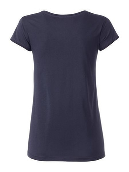 Damen T-Shirt mit stylischem Rollsaum ~ navy S