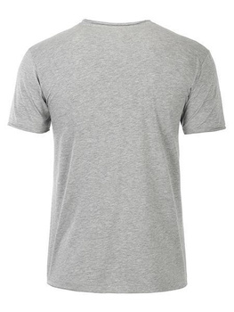 Herren T-Shirt mit stylischem Rollsaum ~ grau-heather XXL