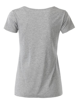 Tailliertes Damen T-Shirt aus Bio-Baumwolle ~ grau-heather S