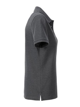 Damen Basic Poloshirt aus Bio Baumwolle ~ schwarz-heather S