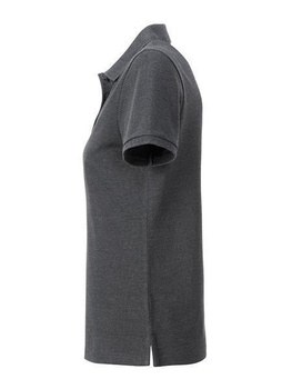 Damen Basic Poloshirt aus Bio Baumwolle ~ schwarz-heather S