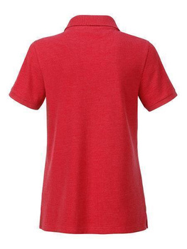 Damen Basic Poloshirt aus Bio Baumwolle ~ karmin-rot-melange L