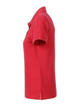 Damen Basic Poloshirt aus Bio Baumwolle ~ karmin-rot-melange L