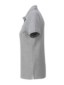 Damen Basic Poloshirt aus Bio Baumwolle ~ grau-heather M