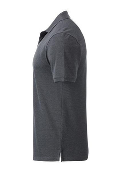 Herren Basic Poloshirt aus Bio Baumwolle ~ schwarz-heather M
