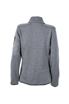 Damen Strickfleece Jacke  ~ dunkelgrau-melange/silver XL