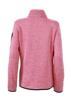 Damen Strickfleece Jacke  ~ pink-melange/off-wei XL