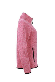Damen Strickfleece Jacke  ~ pink-melange/off-wei XL
