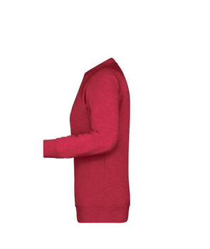 Damen Sweatshirt aus Bio-Baumwolle ~ carmine-rot-melange XS
