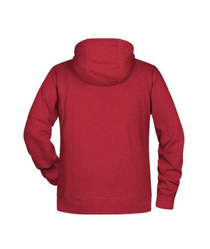 Herren Kapuzensweater aus Bio Baumwolle ~ carmine-rot-melange 4XL