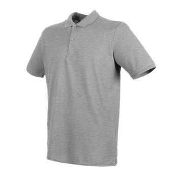 Herren Microfine-Piqu Polo Shirt~ Heather grau 5XL