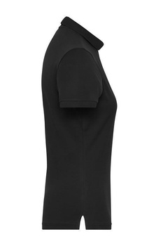Damen BIO Stretch Poloshirt ~ schwarz XL