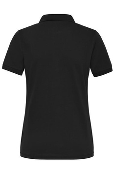 Damen BIO Stretch Poloshirt ~ schwarz 3XL