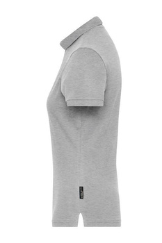 Damen BIO Stretch Poloshirt ~ grau-heather S